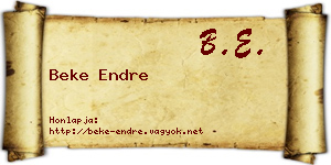Beke Endre névjegykártya
